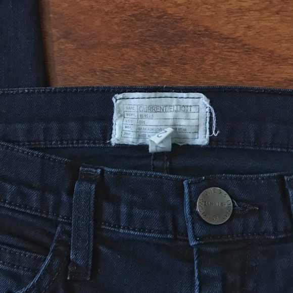 Current/Elliott The Stiletto Skinny Dark Blue Wash Cropped Ankle Jeans - Picture 4 of 5